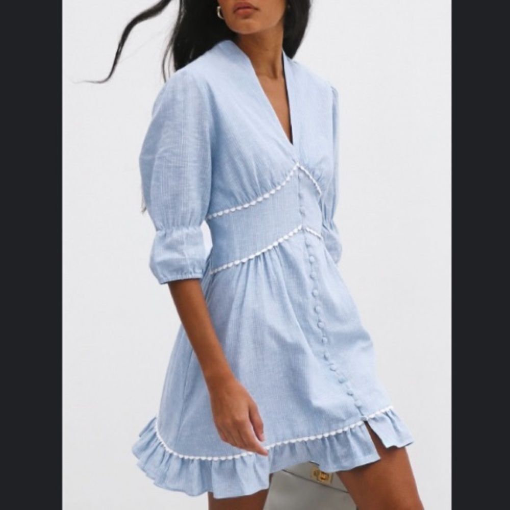 Vita grace sezene button through day dress blue size S - never worn new w/ tags!